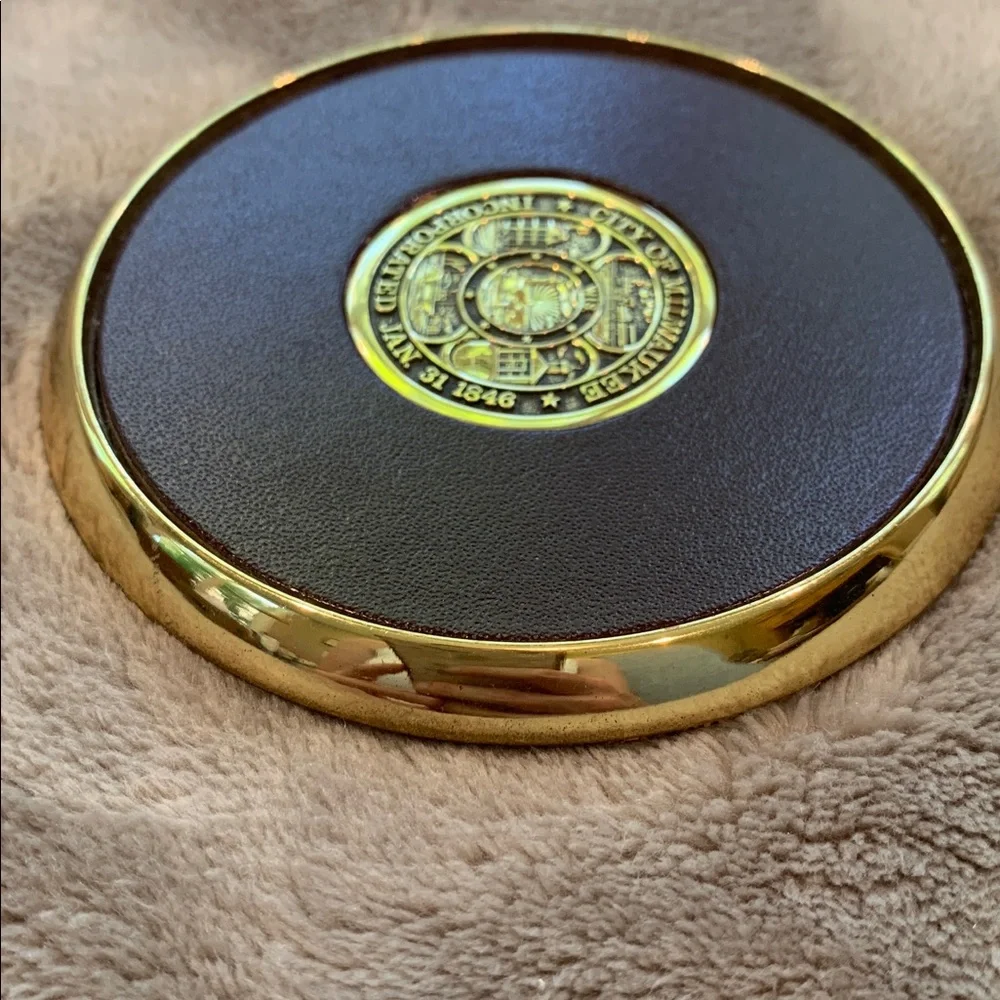 Solid Brass City of Milwaukee Commemorative Coaster